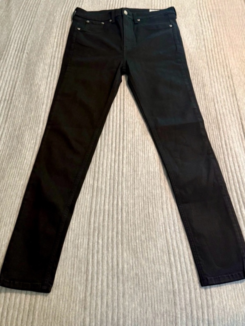 rag & bone High Rise Ankle Skinny Jeans Size 32 Black Stretch Denim